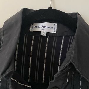 Black 3/4 sleeve Anne Fontaine shirt - 0